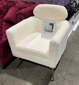 Connock White Teddy Sherpa Accent Chair - Ornate Home