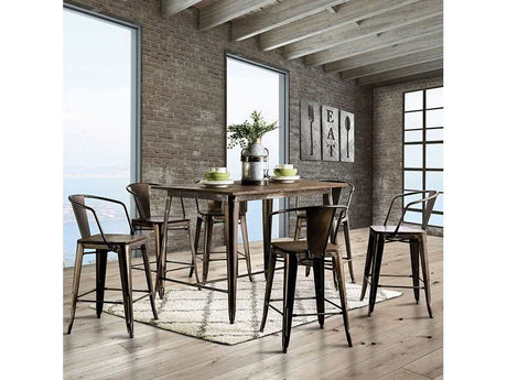 Cooper Dark Bronze/Dark Oak Counter Height Table - Ornate Home