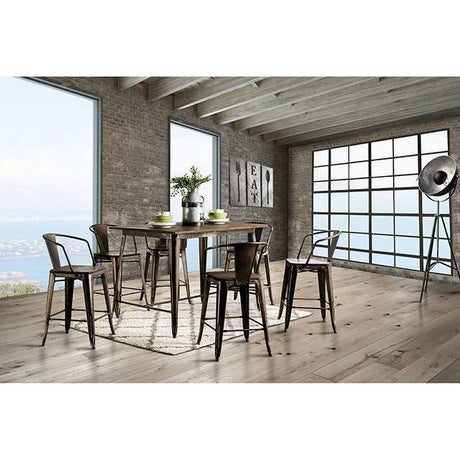 Cooper Dark Bronze/Dark Oak Counter Height Table - Ornate Home