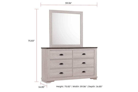 Coralee Chalk/Grey Sleigh Bedroom Set - Ornate Home