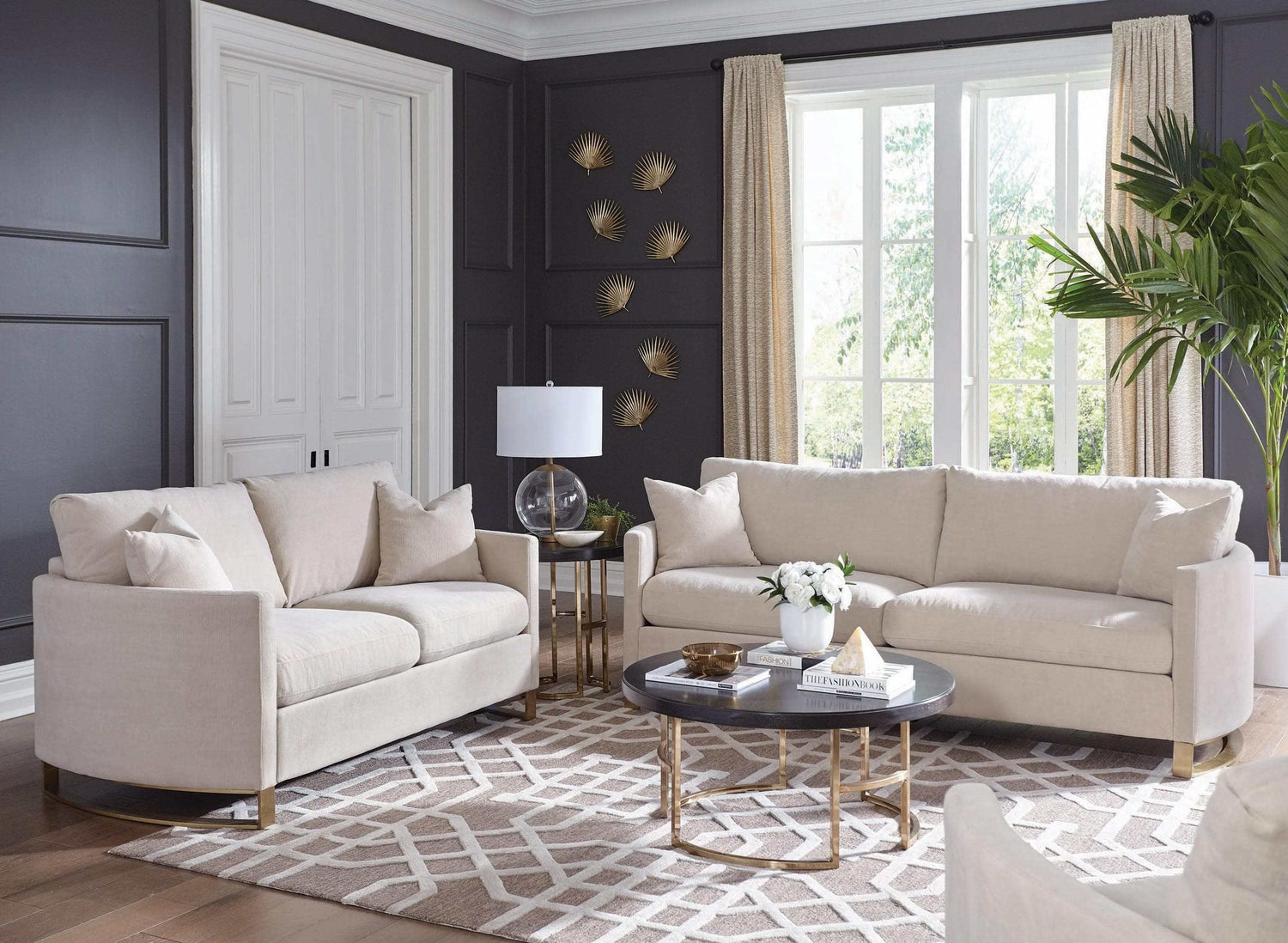 Corliss Beige Stationary Sofa - Ornate Home