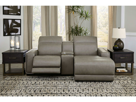 Correze Gray 3pc Power Reclining Sectional w/ Chaise - Ornate Home