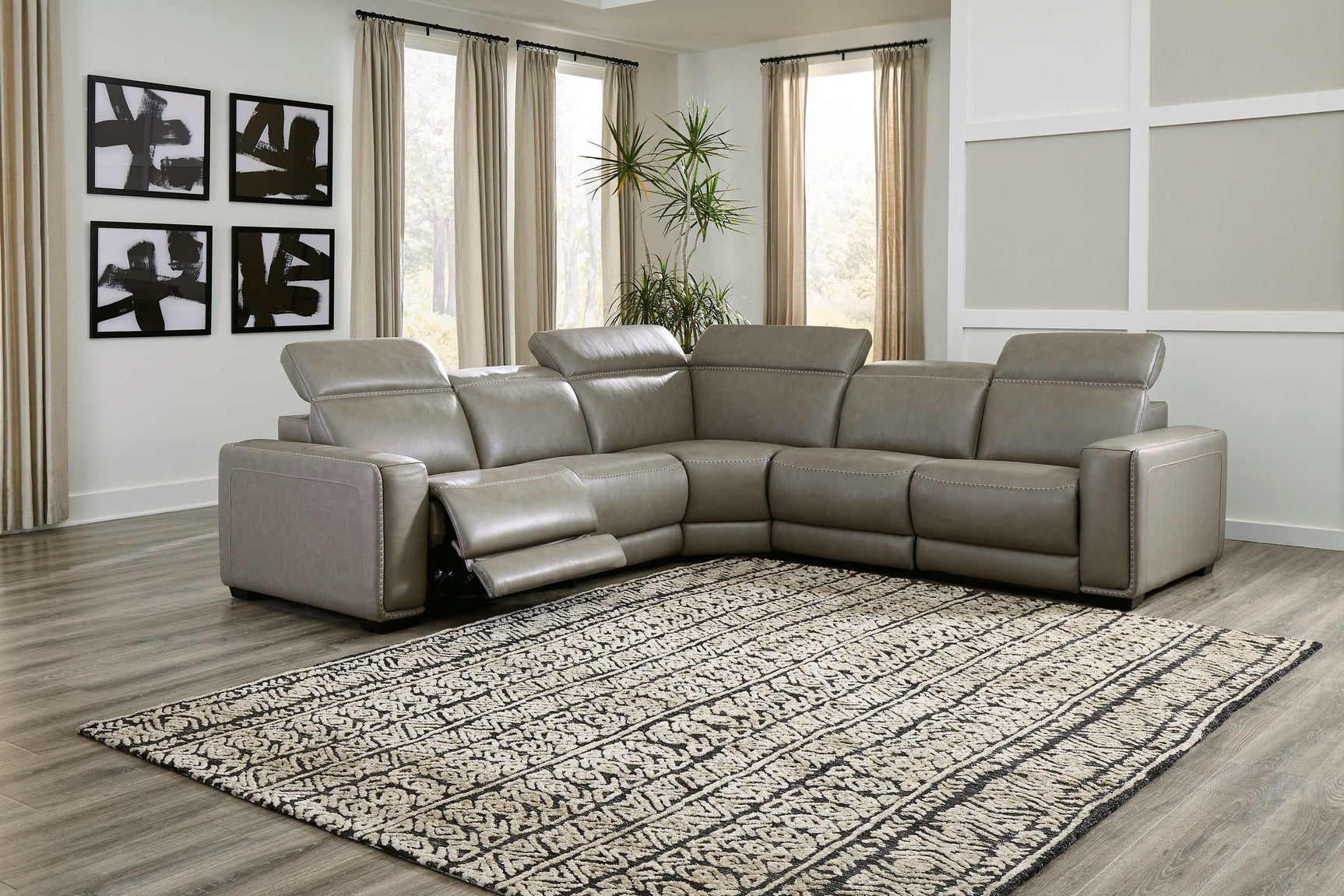 Correze Gray 5pc Power Reclining Sectional - Ornate Home