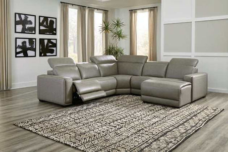 Correze Gray 5pc Power Reclining Sectional w/ RAF Chaise - Ornate Home