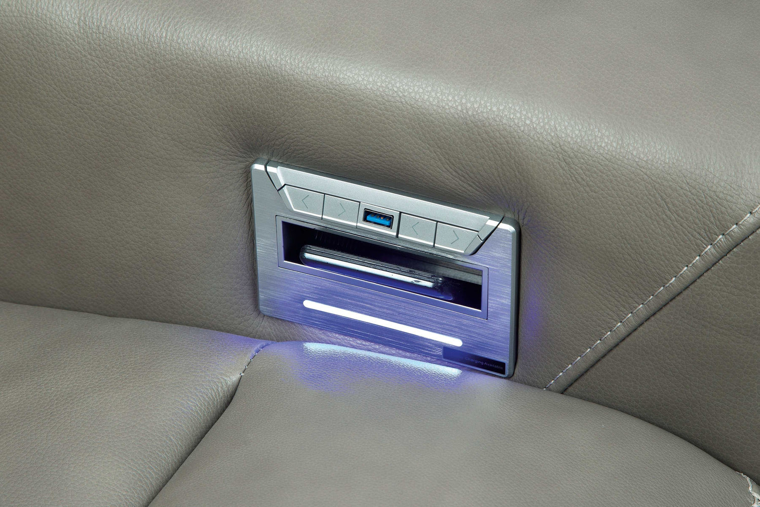 Correze Gray 6pc Power Reclining Sectional w/ Storage Console - Ornate Home