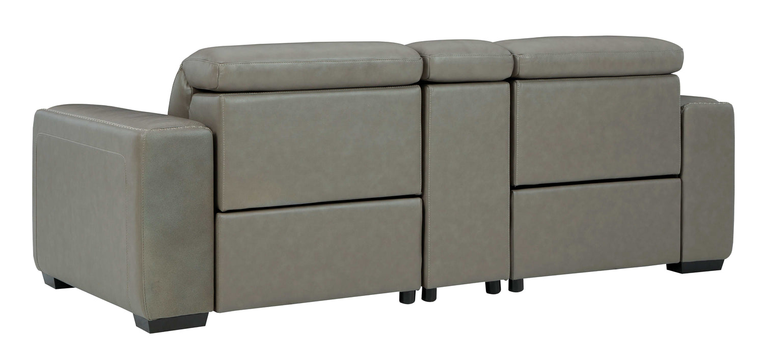 Correze Gray Power Reclining Sectional w/ Storage Console - Ornate Home