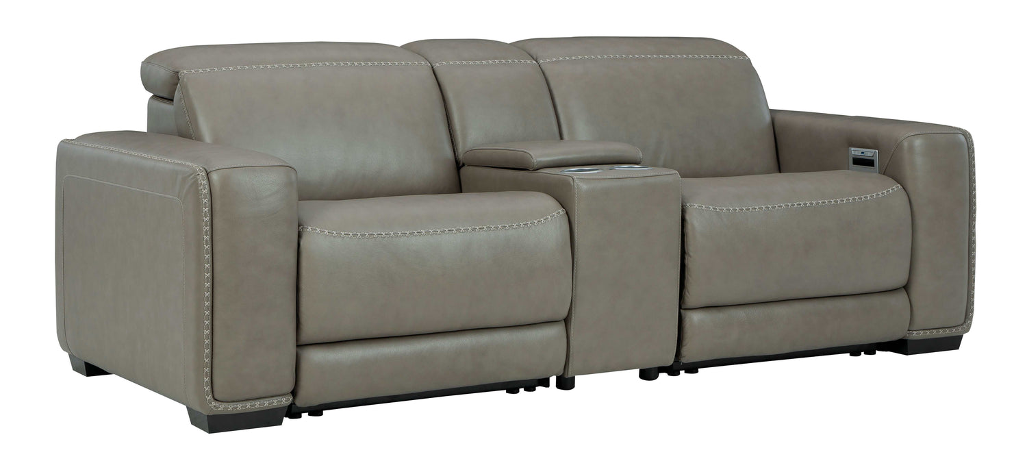 Correze Gray Power Reclining Sectional w/ Storage Console - Ornate Home