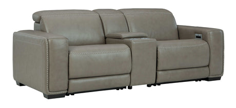 Correze Gray Power Reclining Sectional w/ Storage Console - Ornate Home