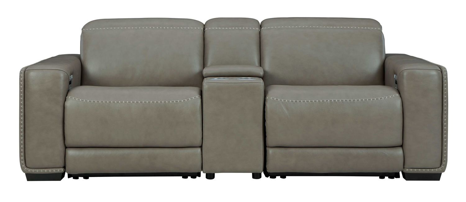 Correze Gray Power Reclining Sectional w/ Storage Console - Ornate Home