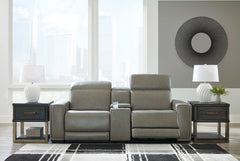 Correze Gray Power Reclining Sectional w/ Storage Console - Ornate Home