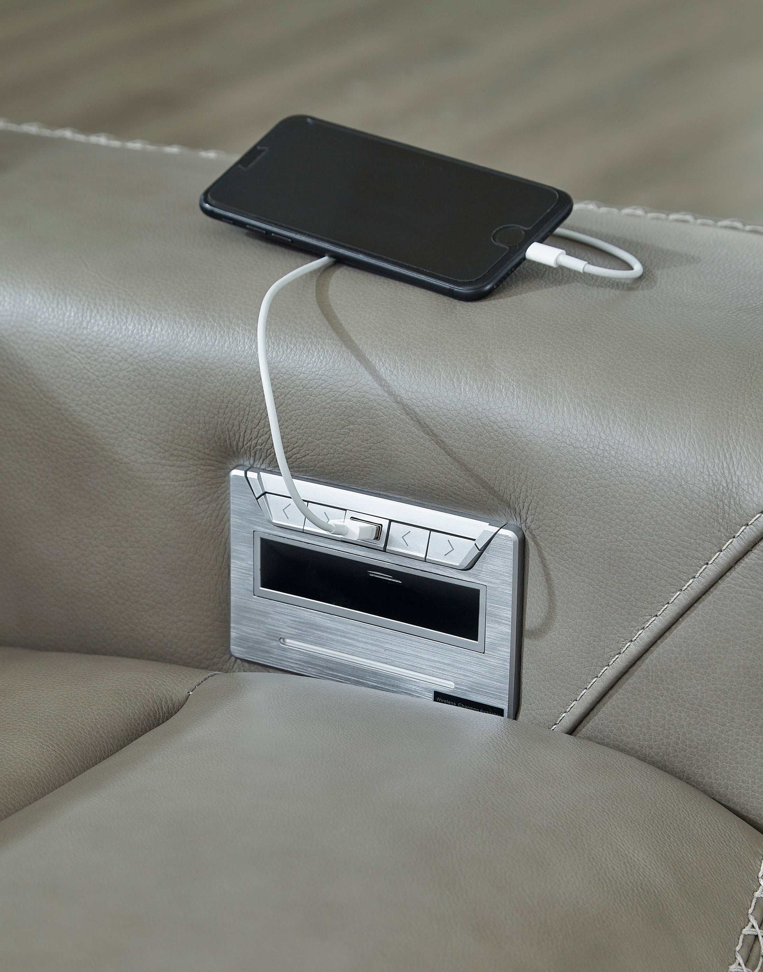 Correze Gray Power Reclining Sectional w/ Storage Console - Ornate Home