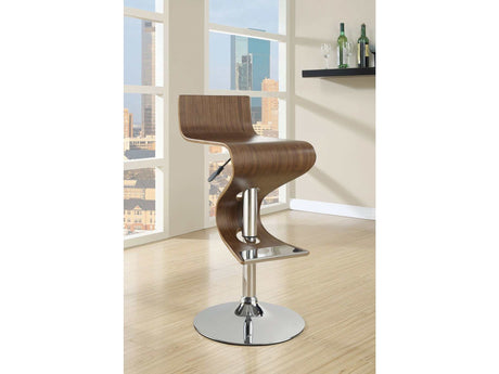 Covina Walnut & Chrome Bar Stool - Ornate Home