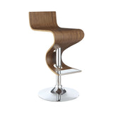 Covina Walnut & Chrome Bar Stool - Ornate Home