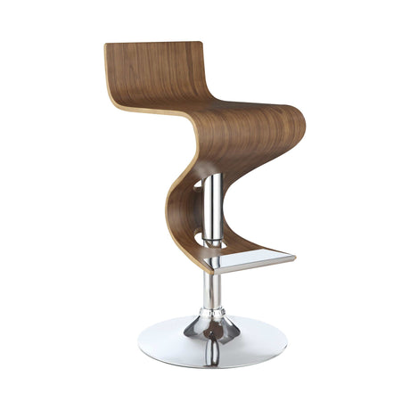 Covina Walnut & Chrome Bar Stool - Ornate Home