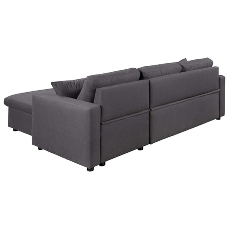 Crane Sleeper Sectional Sofa Grey with Storage Space - Ornate Home