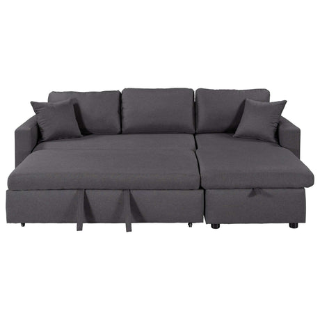 Crane Sleeper Sectional Sofa Grey with Storage Space - Ornate Home