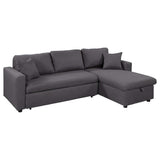 Crane Sleeper Sectional Sofa Grey with Storage Space - Ornate Home