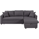 Crane Sleeper Sectional Sofa Grey with Storage Space - Ornate Home
