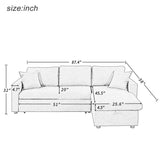 Crane Sleeper Sectional Sofa Grey with Storage Space - Ornate Home