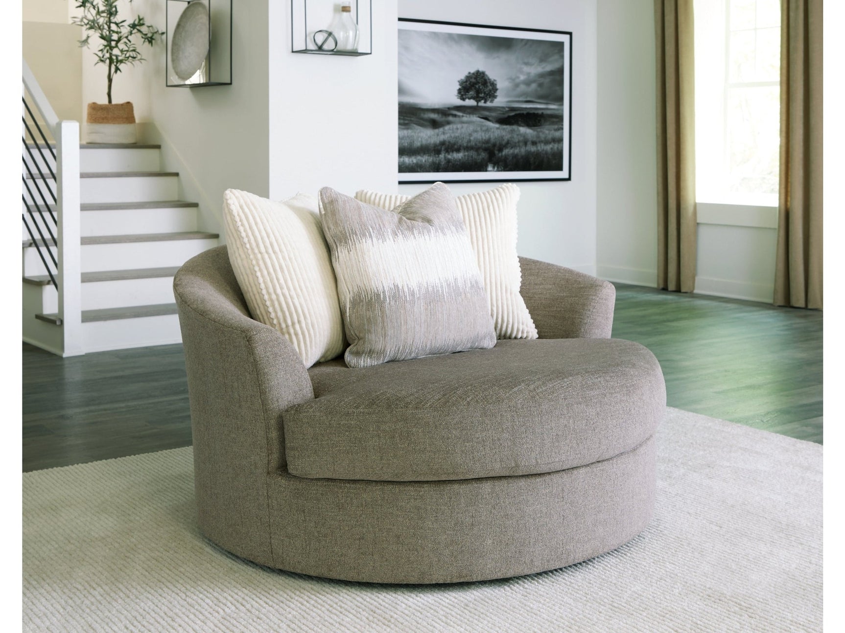 Creswell Stone Swivel Accent Chair - Ornate Home