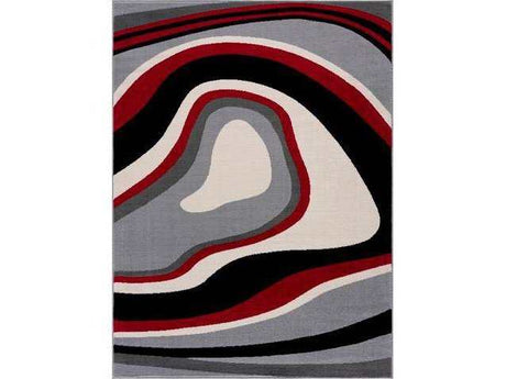 Crystal Burgundy/Cream Modern Geometric Indoor Non Slip Area Rugs - Ornate Home