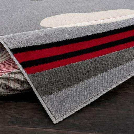 Crystal Burgundy/Cream Modern Geometric Indoor Non Slip Area Rugs - Ornate Home