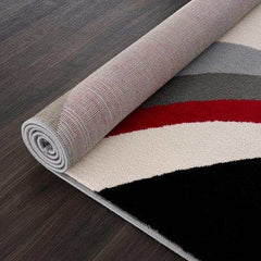 Crystal Burgundy/Cream Modern Geometric Indoor Non Slip Area Rugs - Ornate Home