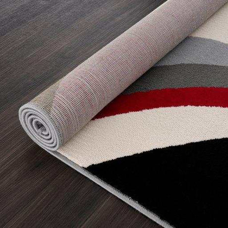 Crystal Burgundy/Cream Modern Geometric Indoor Non Slip Area Rugs - Ornate Home