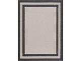 Crystal Cream/Gray Modern Bordered Indoor Non Slip Area Rugs - Ornate Home