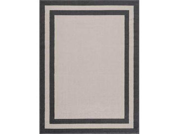 Crystal Cream/Gray Modern Bordered Indoor Non Slip Area Rugs - Ornate Home