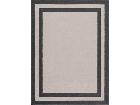 Crystal Cream/Gray Modern Bordered Indoor Non Slip Area Rugs - Ornate Home