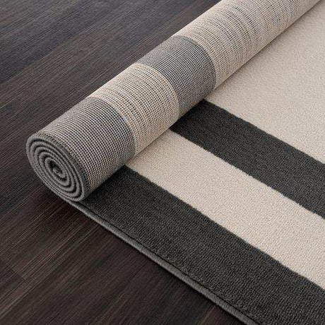 Crystal Cream/Gray Modern Bordered Indoor Non Slip Area Rugs - Ornate Home