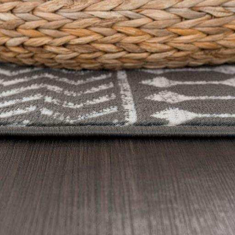 Crystal Dark Gray/Cream Modern Boho Indoor Non Slip Area Rugs - Ornate Home