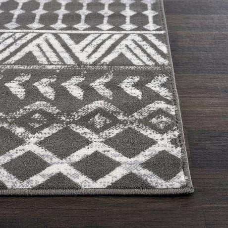 Crystal Dark Gray/Cream Modern Boho Indoor Non Slip Area Rugs - Ornate Home