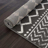 Crystal Dark Gray/Cream Modern Boho Indoor Non Slip Area Rugs - Ornate Home