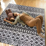 Crystal Dark Gray/Cream Modern Boho Indoor Non Slip Area Rugs - Ornate Home