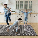 Crystal Dark Gray/Cream Modern Boho Indoor Non Slip Area Rugs - Ornate Home