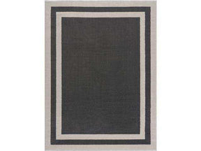 Crystal Dark Gray/Cream Modern Bordered Indoor Non Slip Area Rugs - Ornate Home