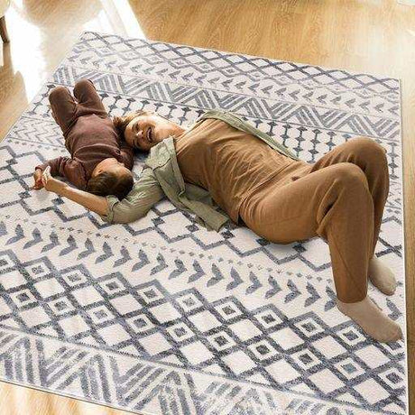 Crystal Gray/Cream Modern Boho Indoor Non Slip Area Rugs - Ornate Home
