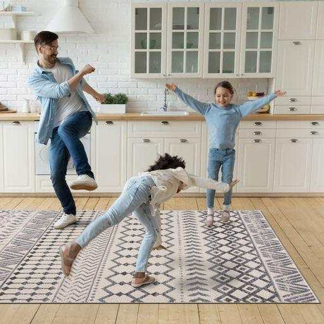 Crystal Gray/Cream Modern Boho Indoor Non Slip Area Rugs - Ornate Home