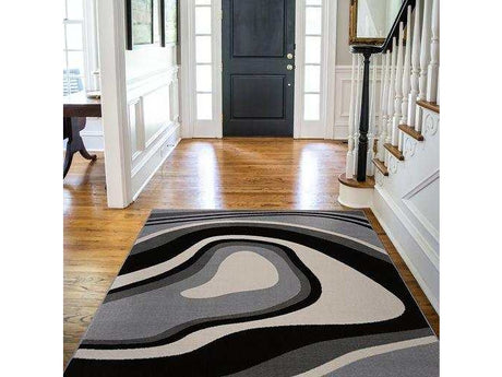 Crystal Gray/Cream Modern Geometric Indoor Non Slip Area Rugs - Ornate Home