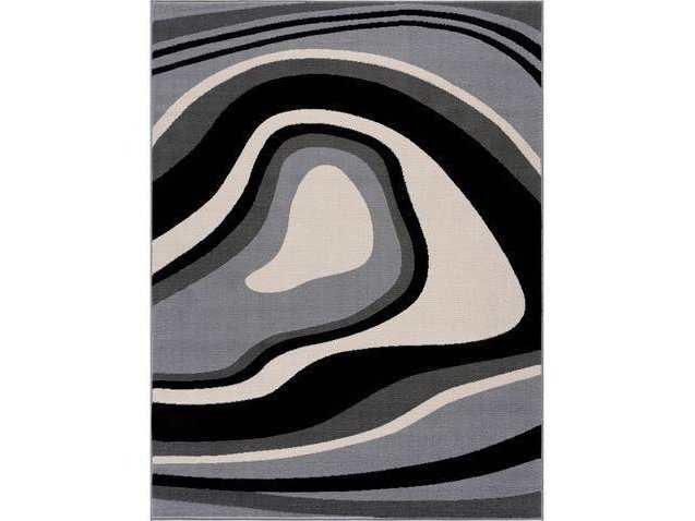 Crystal Gray/Cream Modern Geometric Indoor Non Slip Area Rugs - Ornate Home