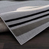 Crystal Gray/Cream Modern Geometric Indoor Non Slip Area Rugs - Ornate Home