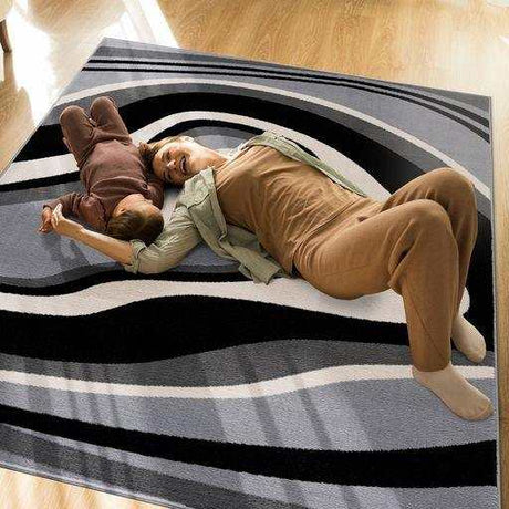 Crystal Gray/Cream Modern Geometric Indoor Non Slip Area Rugs - Ornate Home