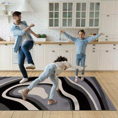 Crystal Gray/Cream Modern Geometric Indoor Non Slip Area Rugs - Ornate Home