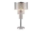 Crystal On Mesh Chrome 28" Touch Table Lamp - Ornate Home