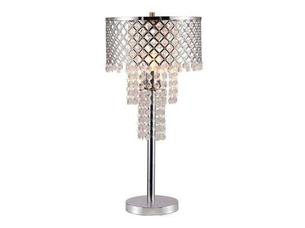 Crystal On Mesh Chrome 28" Touch Table Lamp - Ornate Home