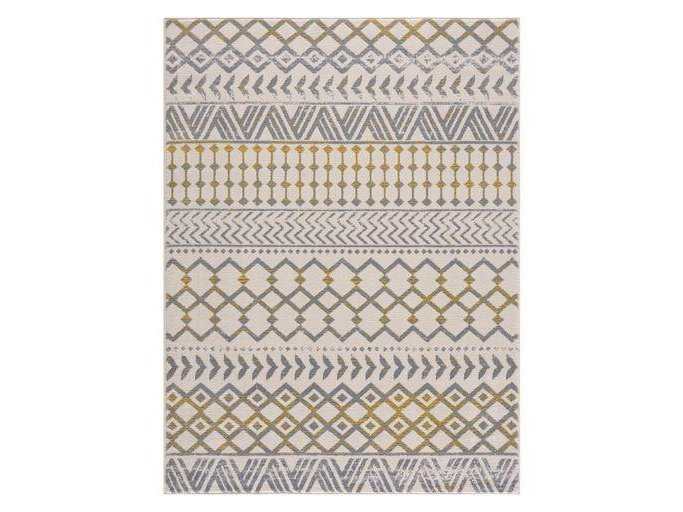 Crystal Yellow/Cream Modern Boho Indoor Non Slip Area Rugs - Ornate Home