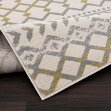 Crystal Yellow/Cream Modern Boho Indoor Non Slip Area Rugs - Ornate Home
