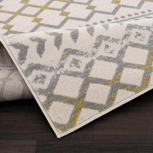 Crystal Yellow/Cream Modern Boho Indoor Non Slip Area Rugs - Ornate Home